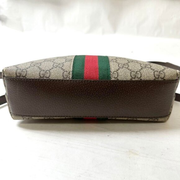 Authentic Gucci GG Supreme Ophidia Sherry Line Crossbody Bag Web Canvas Brown - Picture 10 of 10